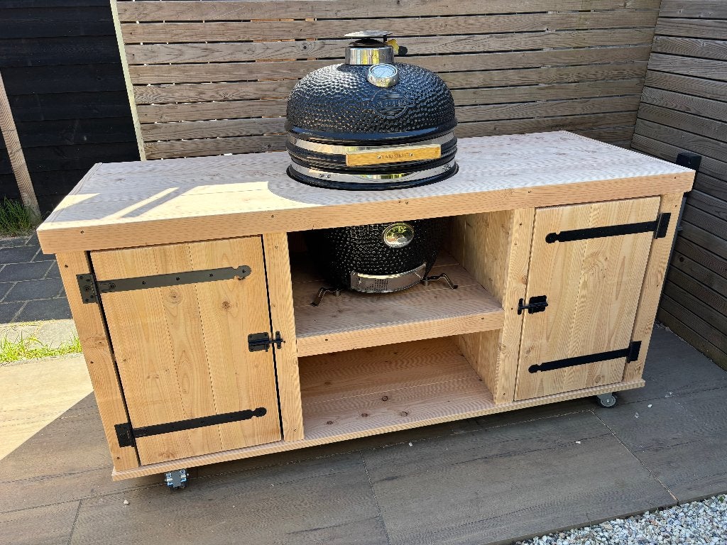 Uniek BBQ meubel, buitenkeuken van douglas of steigerhout, Ophalen, Nieuw, Houtskool