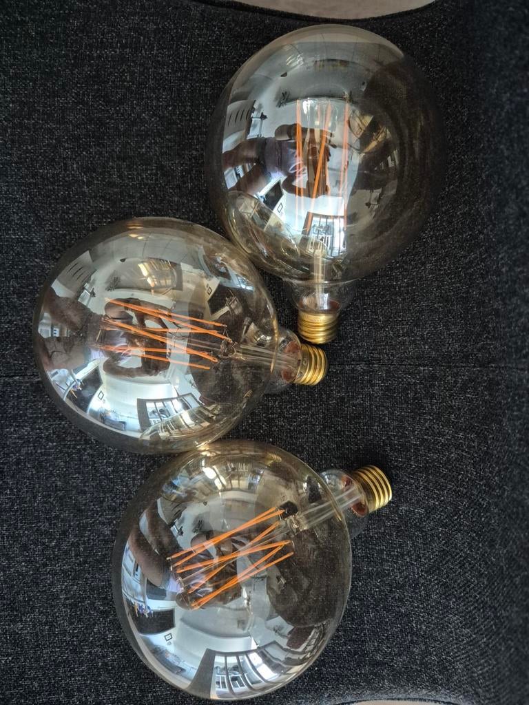 3 Bollampen- Decoratieve Verlichting, Ophalen, Zo goed als nieuw, E27 (groot), Gloeilamp