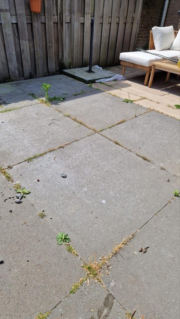 GRATIS Tuintegels 100 x 100, Tuin en Terras, Tegels en Klinkers, Ophalen, Gebruikt, Natuursteen, Terrastegels