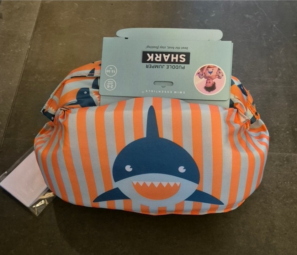 Puddle jumper 2-6 jaar Haai Oranje Blauw 15-30 kg, Verzenden, Jongen of Meisje, One size, Nieuw