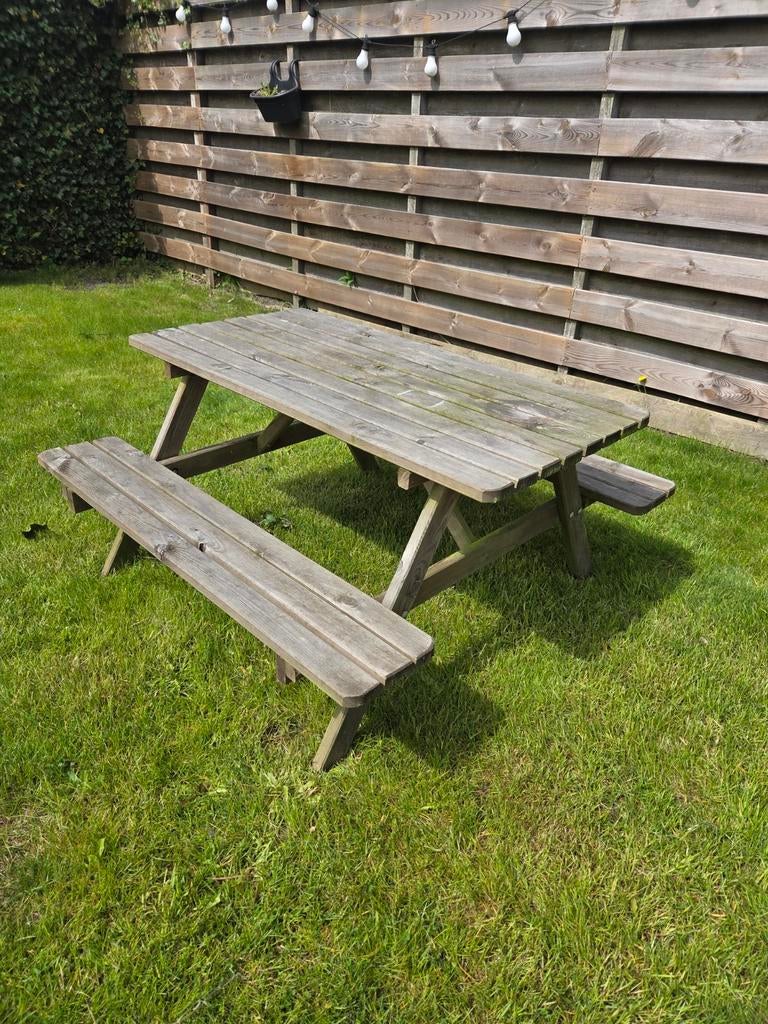 Houten kinderpicknicktafel 120 cm, Gebruikt, Rechthoekig, Hout, Ophalen