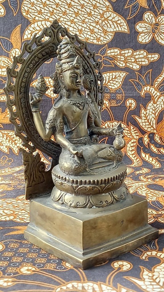 Shiva mooi origineel oud antiek brons beeld uit India 25 cm., Antiek en Kunst, Handgemaakt, India, Ophalen of Verzenden, 25 cm