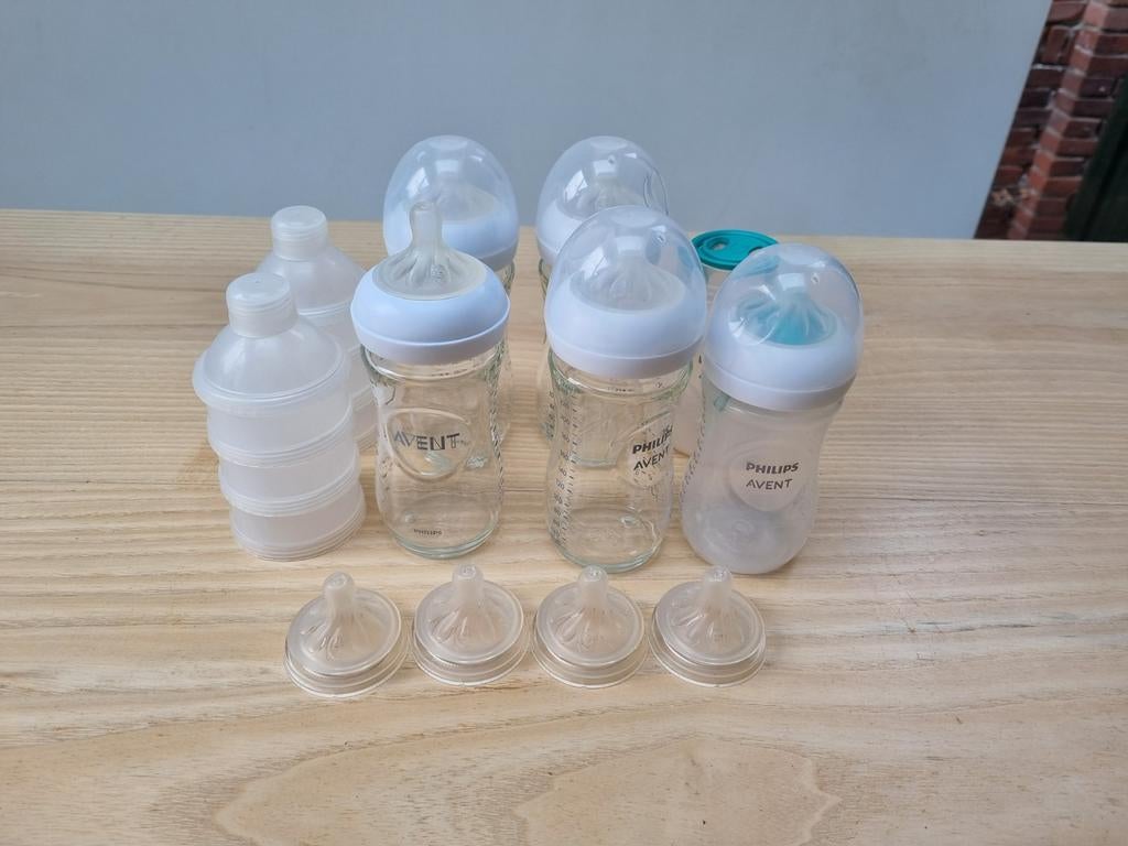 Philips Avent natural flow flessen - glas en plastic, Ophalen, Zo goed als nieuw, Overige typen