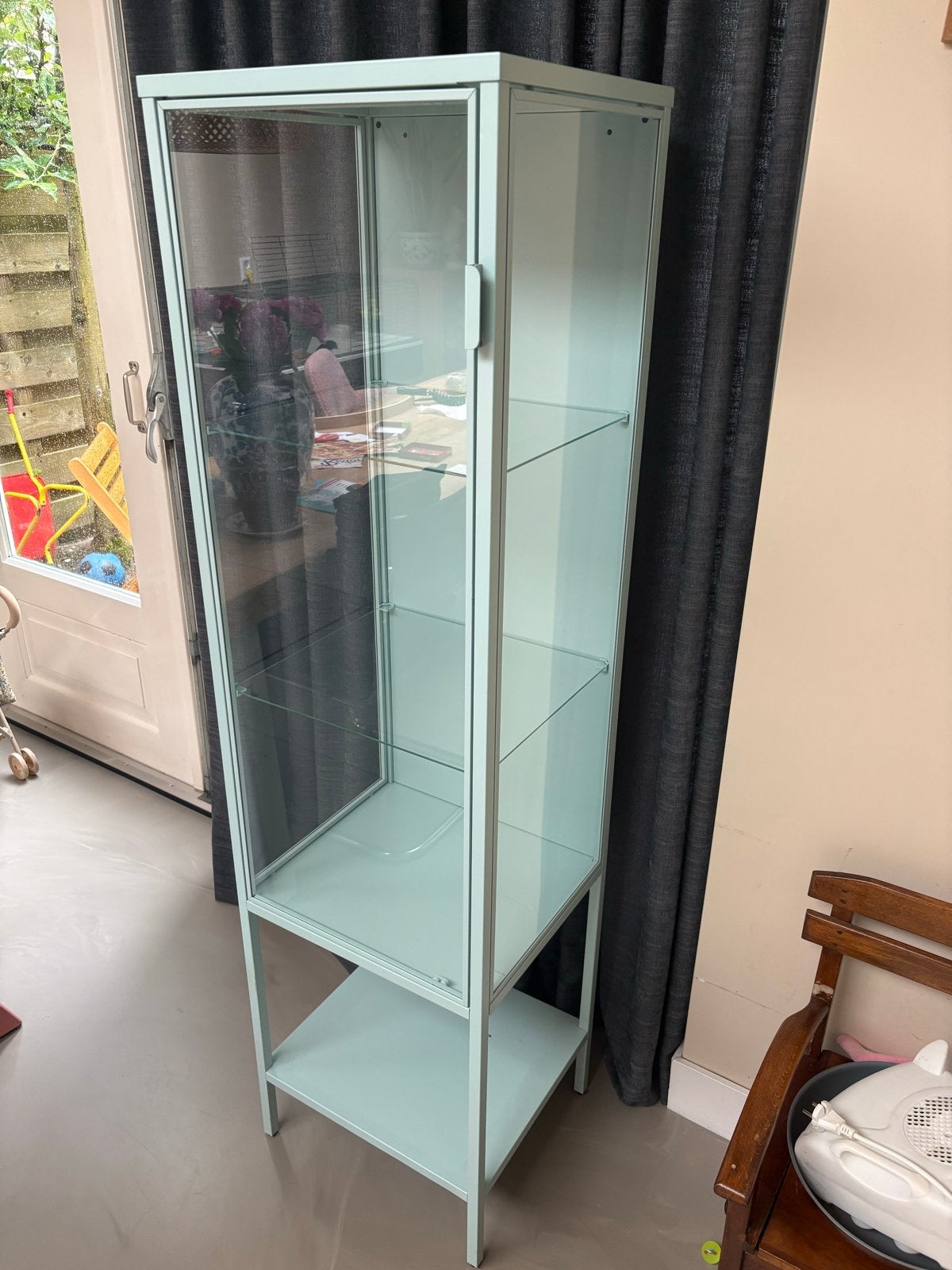IKEA Rudsta Vitrinekast - Lichtblauw, Ophalen, Minder dan 50 cm, Gebruikt, Metaal