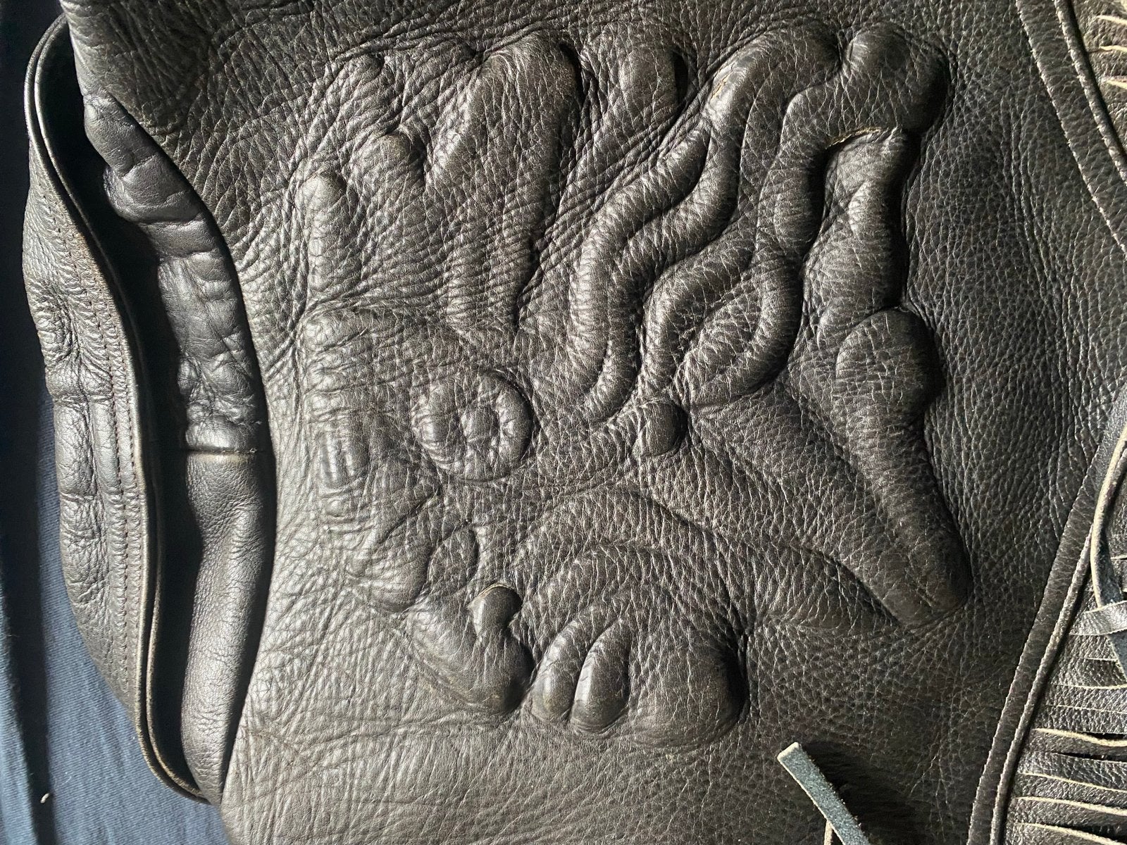 Richa Real-Leather Motorjas met Franjes en Gesp 50€, Ophalen, Tweedehands, Heren, Jas | leer