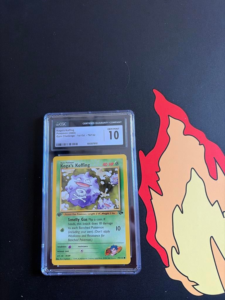 Koga's Koffing Pokémon Kaart CGC 10 Gem Mint 1st Ed., Ophalen of Verzenden, Nieuw, Losse kaart