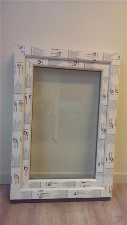 Kunststof draaikiep kozijn 70 x 100 wit RAL 9016, Niet ingevuld, Kunststof, Minder dan 75 cm, Raamkozijn