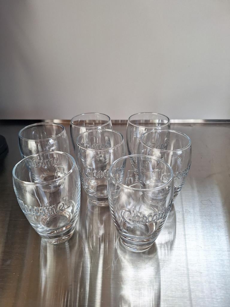 CHOCOMEL glazen 7 stuks, Verzamelen, Glas en Borrelglaasjes, Ophalen of Verzenden, Zo goed als nieuw, Overige typen