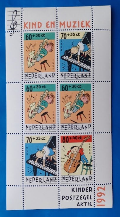 NVPH 1541 Kinderpostzegels 1992 - Kind en Muziek, Verzenden, Na 1940, Postfris