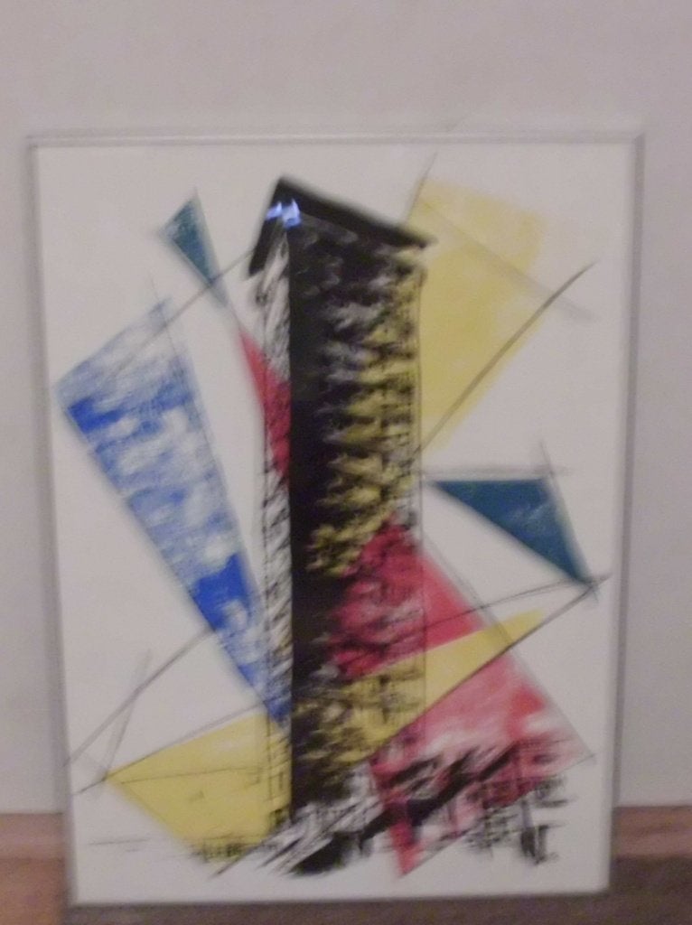 Elly du Clou  1953 ., Antiek en Kunst, Ingelijst, Ophalen of Verzenden, Abstract, Zeefdruk