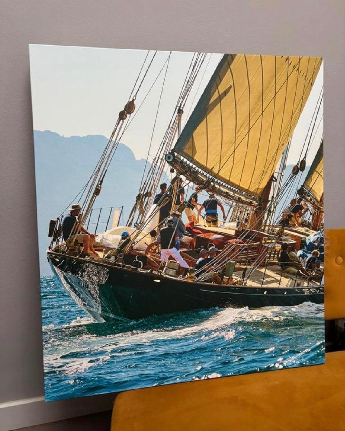 Zeiljacht race zeilboot race canvas foto, Ophalen, ., Zo goed als nieuw, .