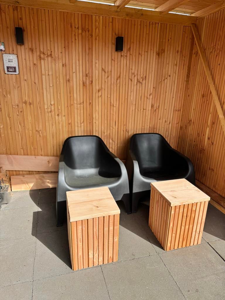 Houten Bijzettafel / Krukje voor Buiten, Ophalen, Zo goed als nieuw