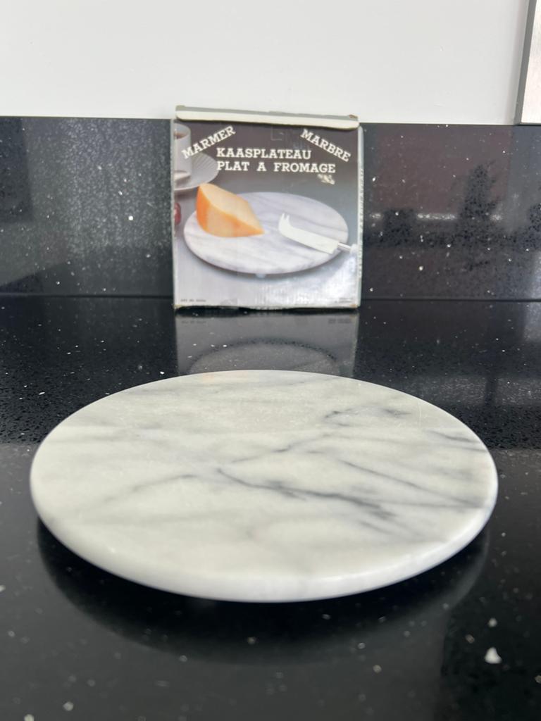 Wit Marmeren Plateau Rond, Ophalen of Verzenden, Zo goed als nieuw