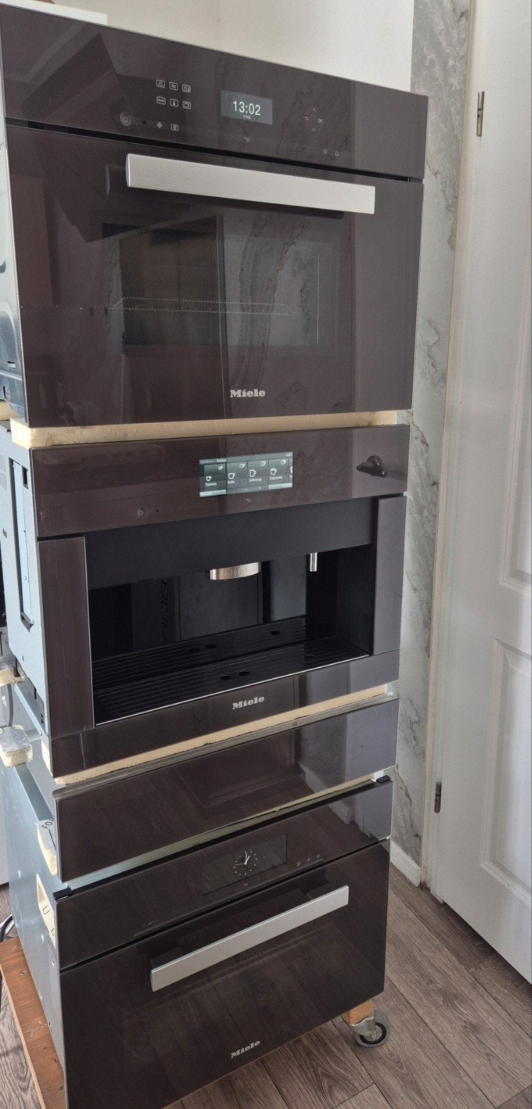Luxe Miele set: combi oven/ stoom/ magnetron/ koffiemachine, Ophalen, 45 tot 50 cm, Inbouw, Miele