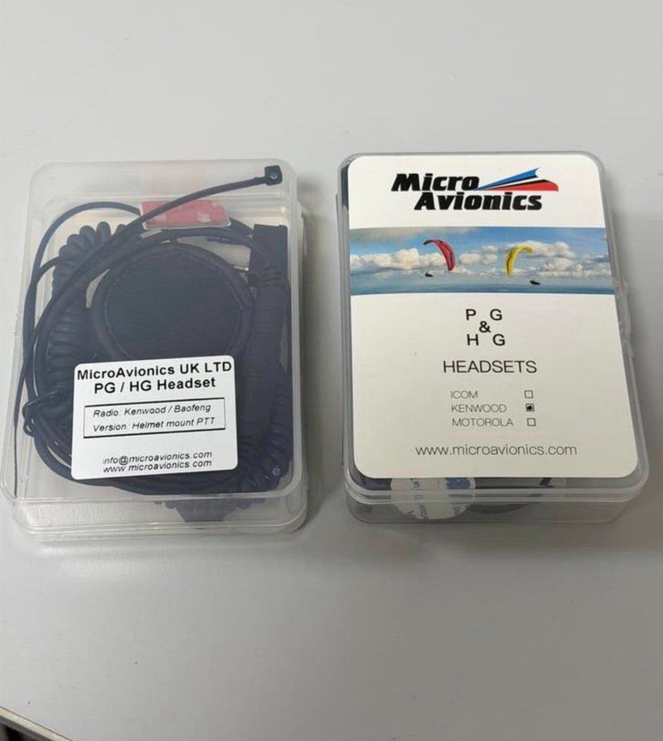 2x MicroAvionics PG HG Headset Kenwood Baofeng headsets ptt, P, P, P, Nieuw