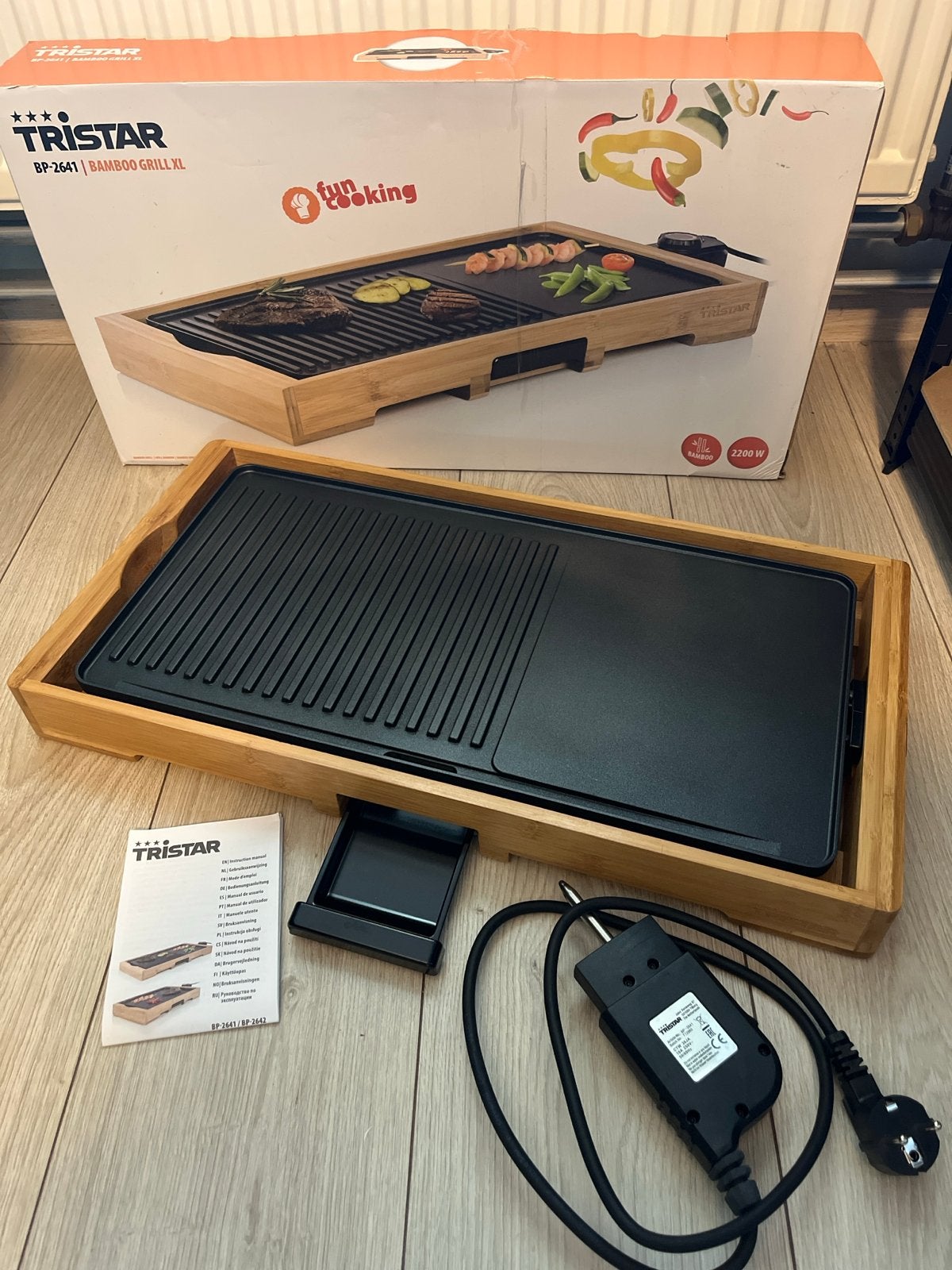 Tristar BP-2641 Bamboo Grill XL - Nieuw in doos, Witgoed en Apparatuur, Ophalen, Nieuw, Tafelgrill
