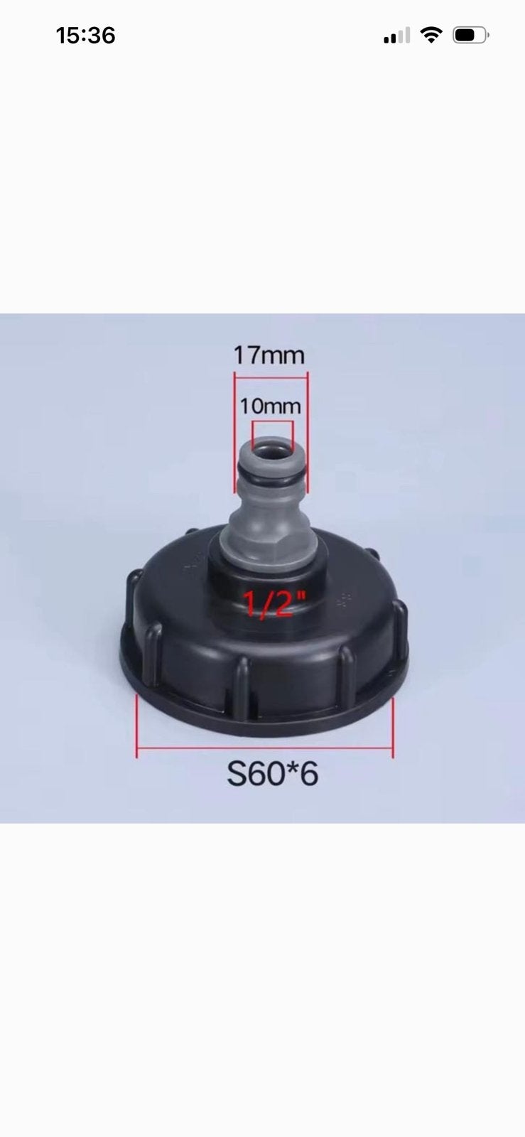 IBC adapter t.b.v. aansluiten (tuin)slang op regenton, Ophalen of Verzenden, Nieuw, Kunststof