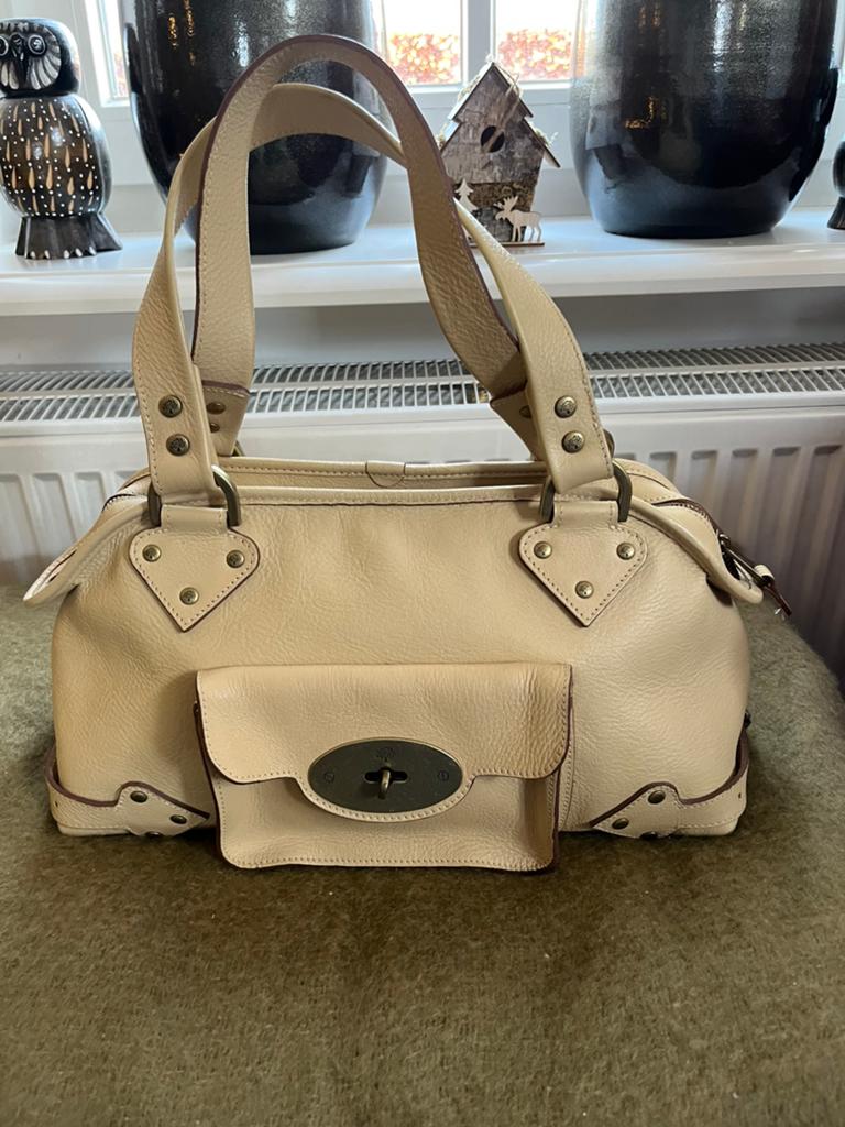 Mulberry Damestas Vintage ‘ Knightsbridge ‘., Ophalen, Zo goed als nieuw, Bruin, Handtas