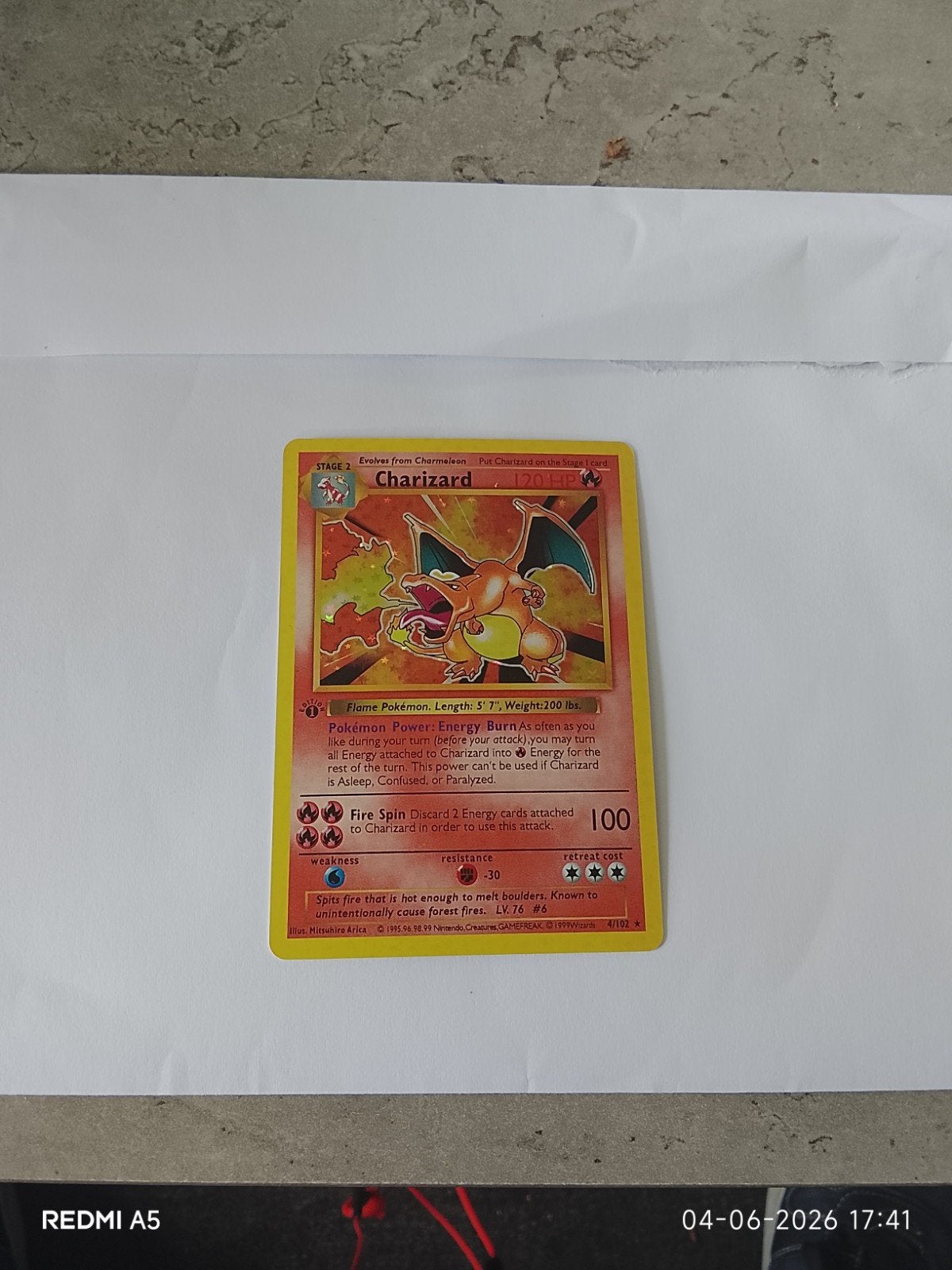 Charizard Pokémon kaart - Base Set (Engels), Hobby en Vrije tijd, Verzamelkaartspellen | Pokémon, Gebruikt, Losse kaart, Ophalen of Verzenden