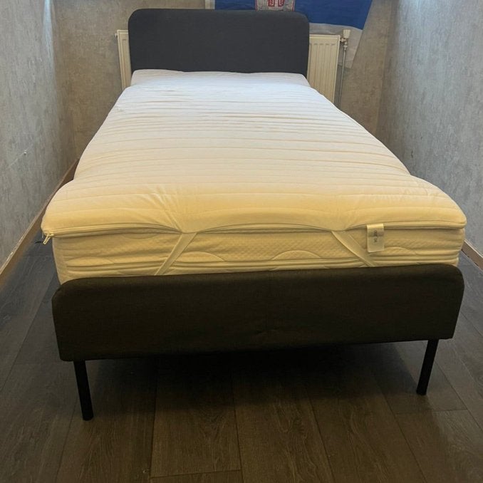 Zwarte bed 90 x 200 als nieuw / eenpersoons, Ophalen, 90 cm, Eenpersoons, Zwart