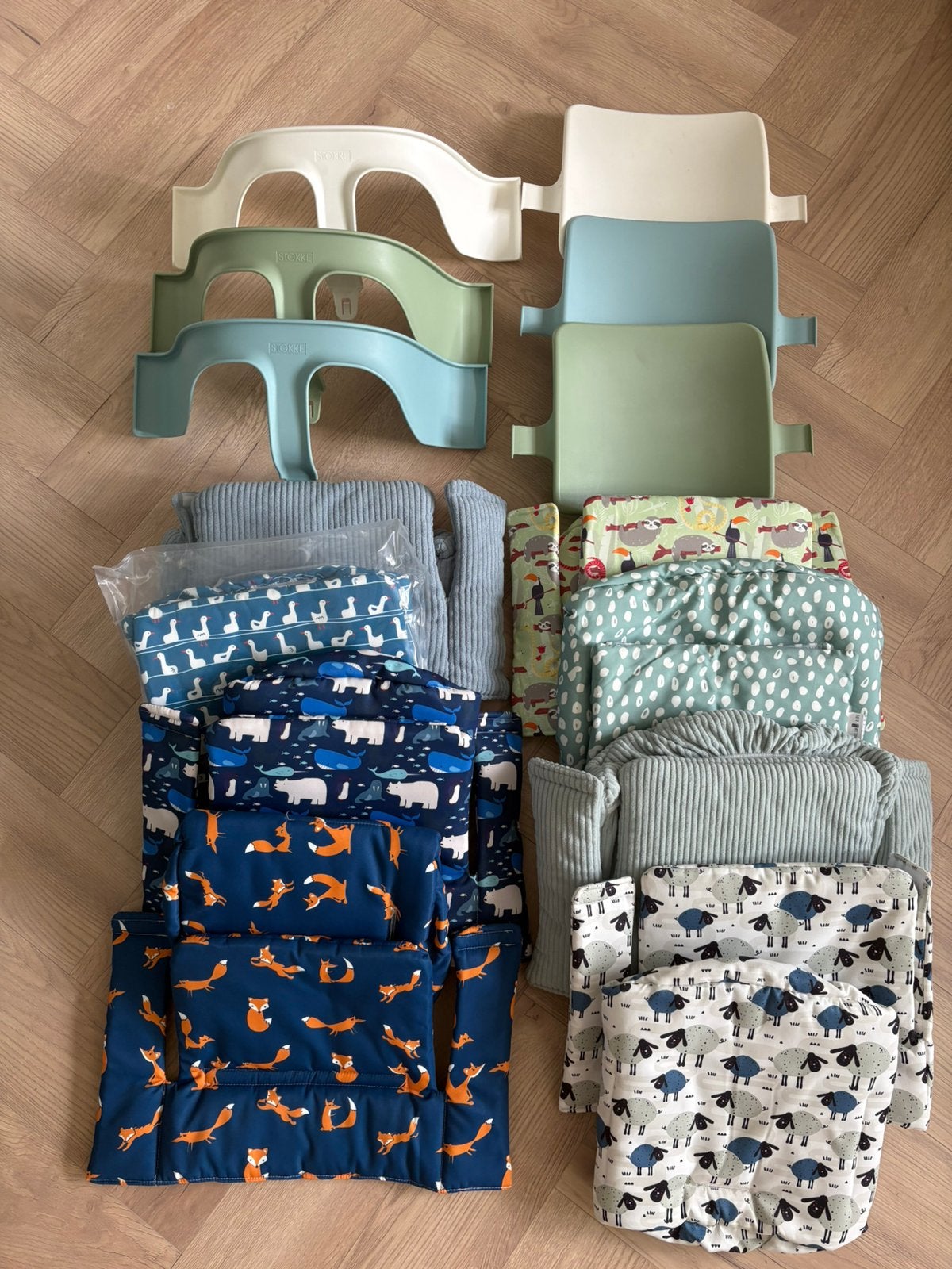 Mix and Match Stokke Baby set + Stokke Tripp Trapp kussenset, Meegroeistoel, Stokke, Stokke, Nieuw