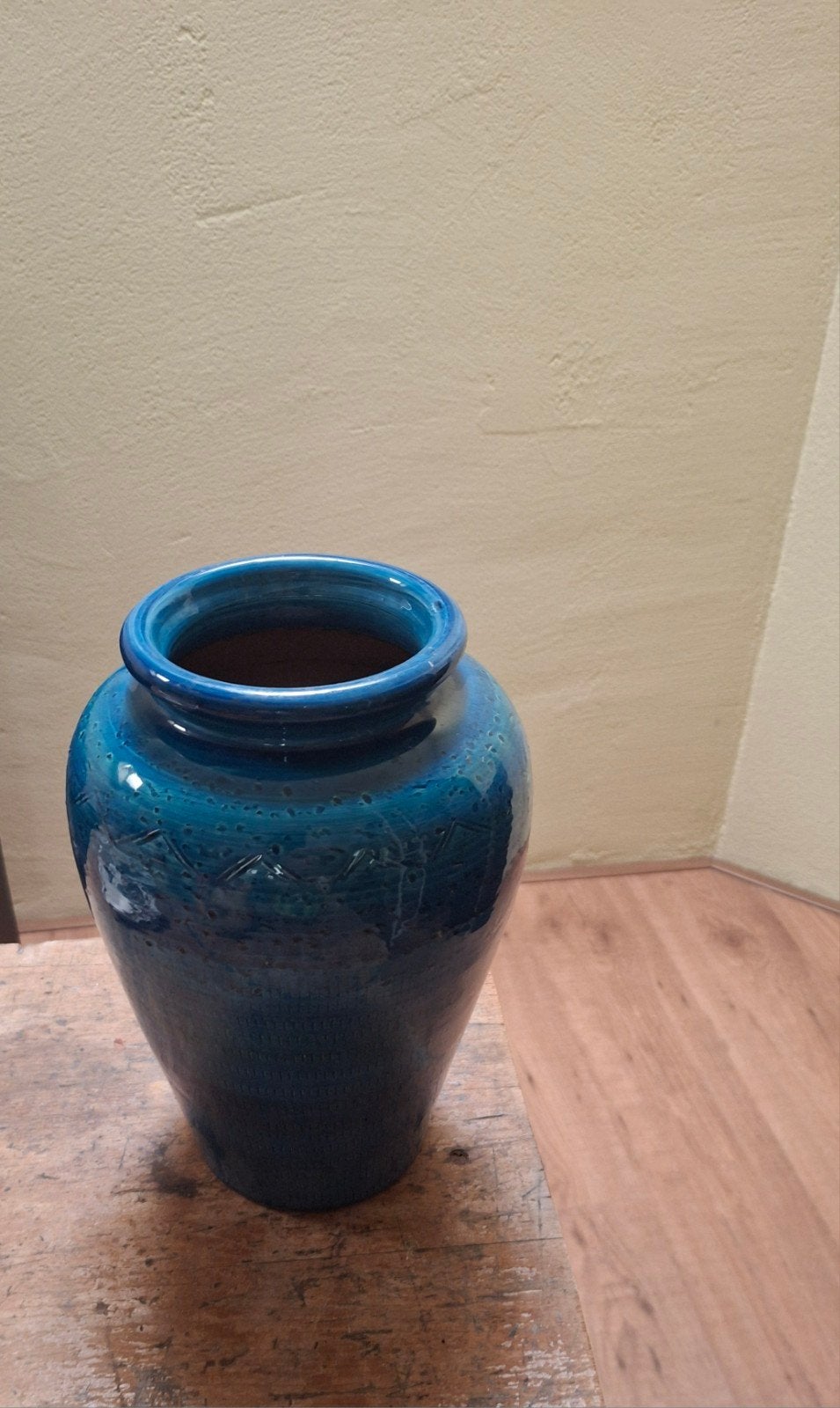 Grote turquoise keramische vaas, Antiek en Kunst, Ophalen of Verzenden