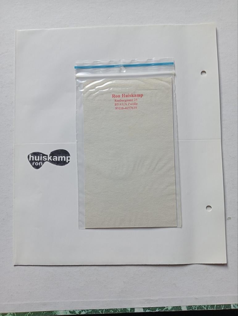 Ron Huiskamp kunstzinnig visitekaartje Zwolle 1998, Ophalen of Verzenden