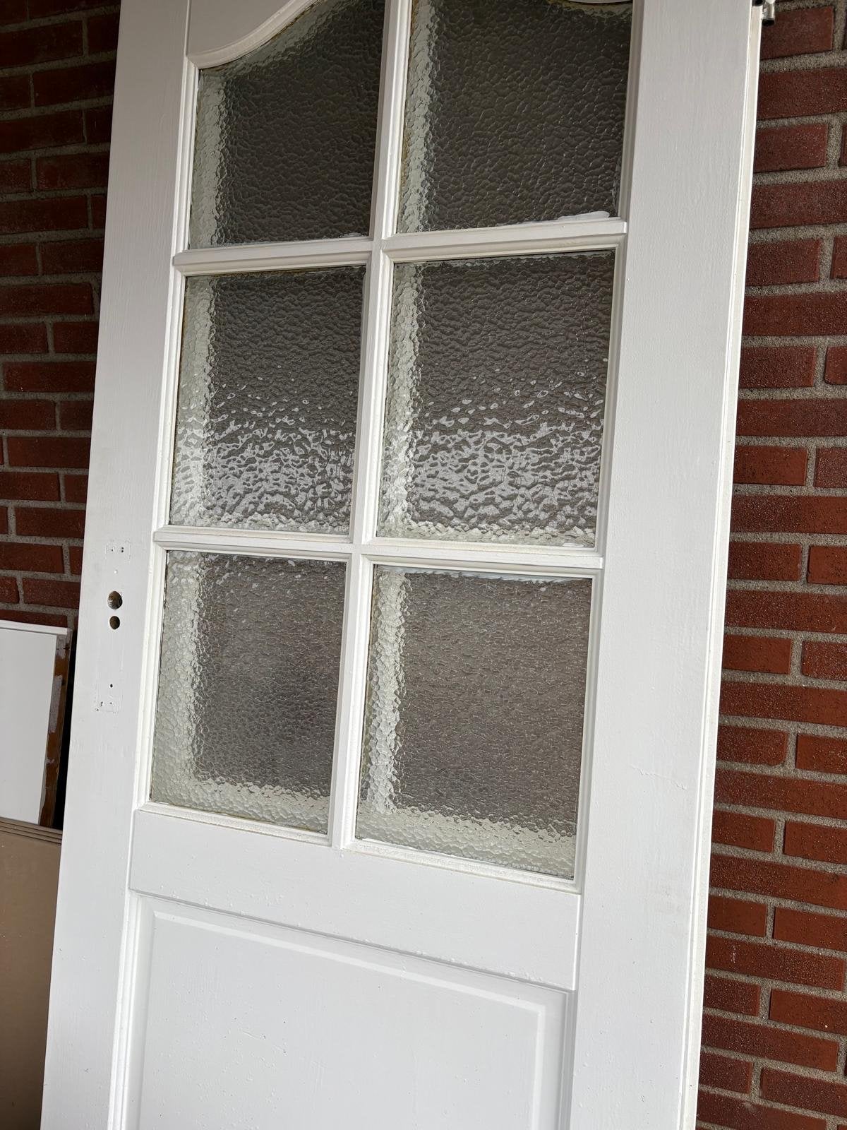 3x Witte binnendeur met glaspanelen, Ophalen, Gebruikt, 80 tot 100 cm, Binnendeur