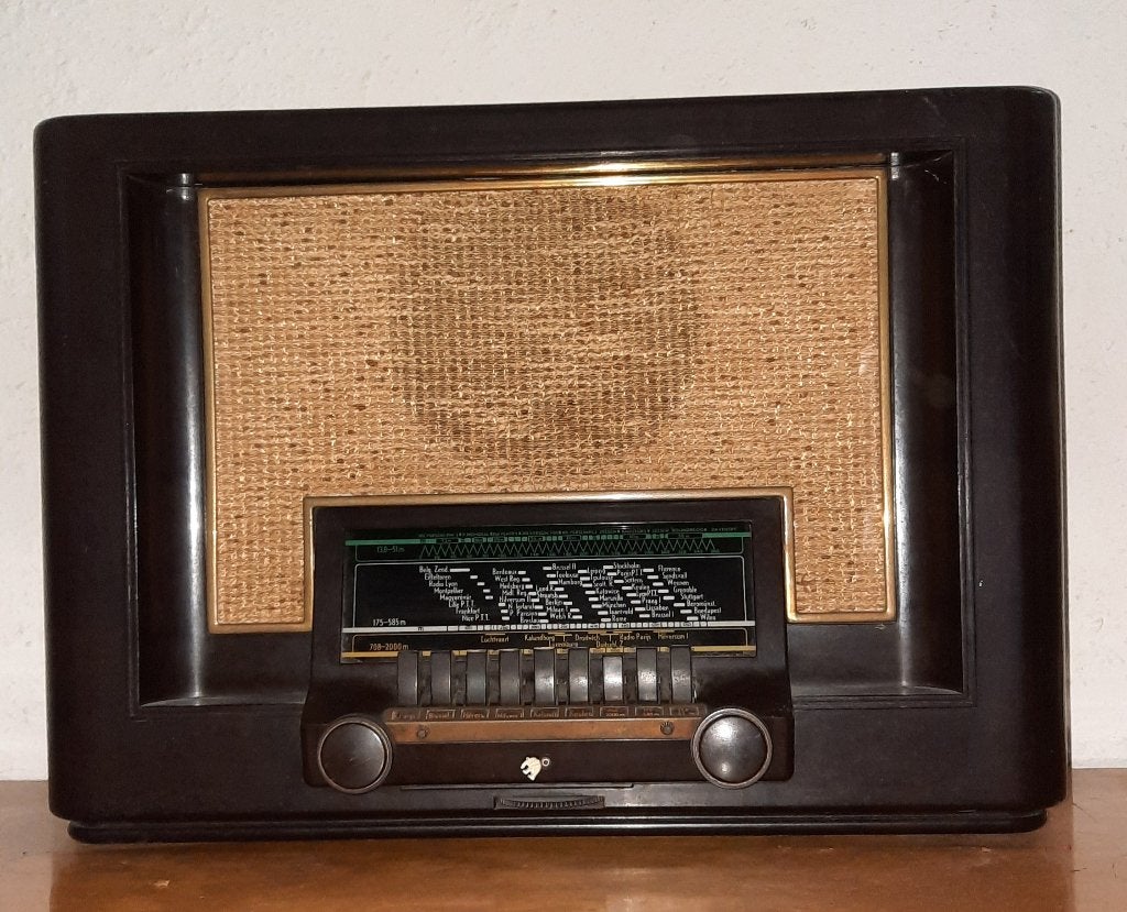 PHILIPS VINTAGE RADIO jaar 1939 type 680A, Ophalen, Gebruikt, 40 tot 60 cm, Philips