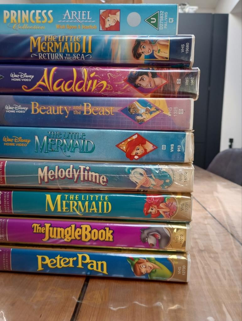 Disney VHS Collectie: Ariel, Aladdin, Jungle Book, Peter Pan, Cd's en Dvd's, Alle leeftijden, Ophalen of Verzenden, Zo goed als nieuw