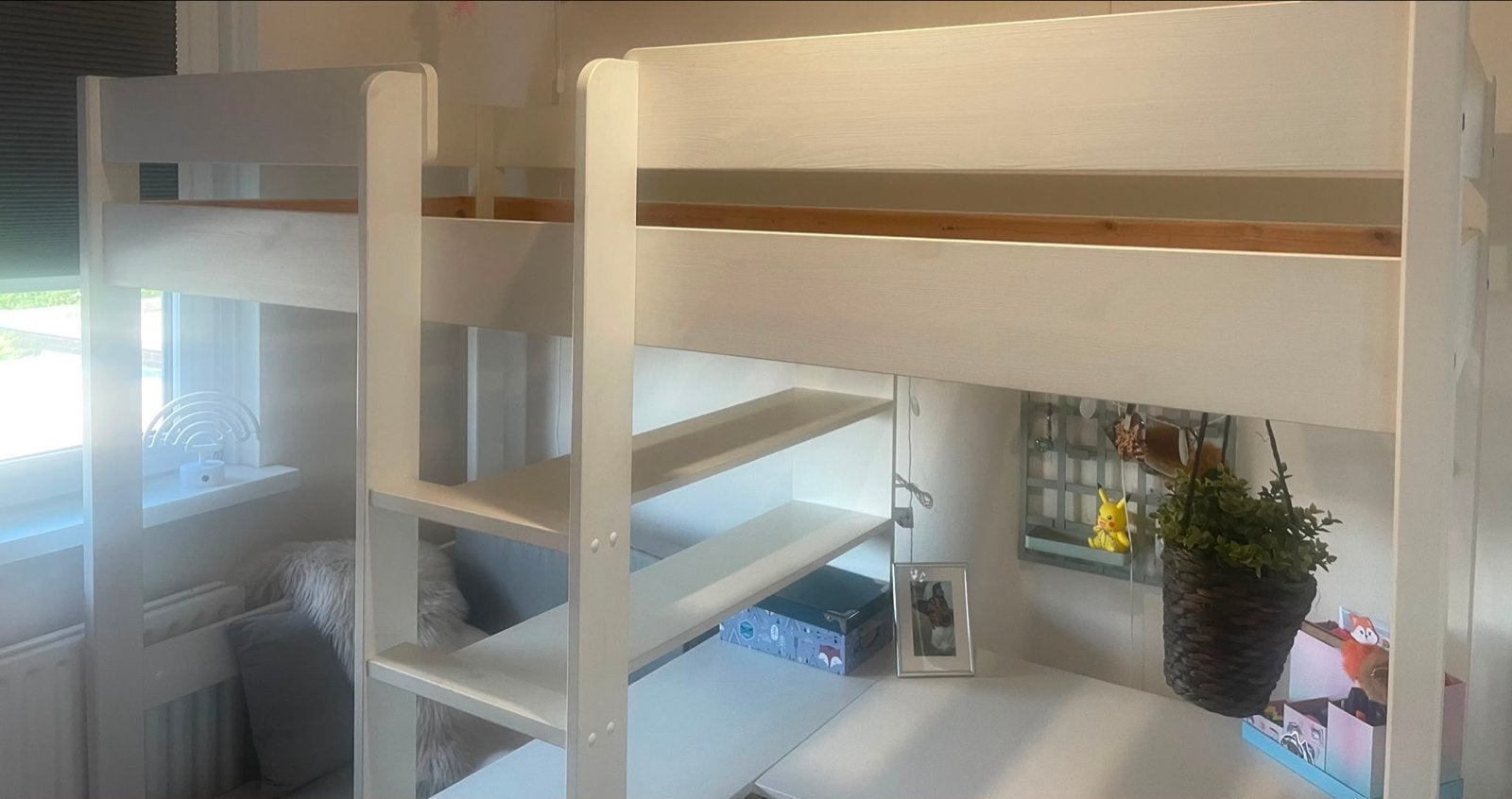 Nous Kids Hoogslaper met bureau en bankje (Wehkamp), Ophalen, Gebruikt, Eenpersoons, 200 cm