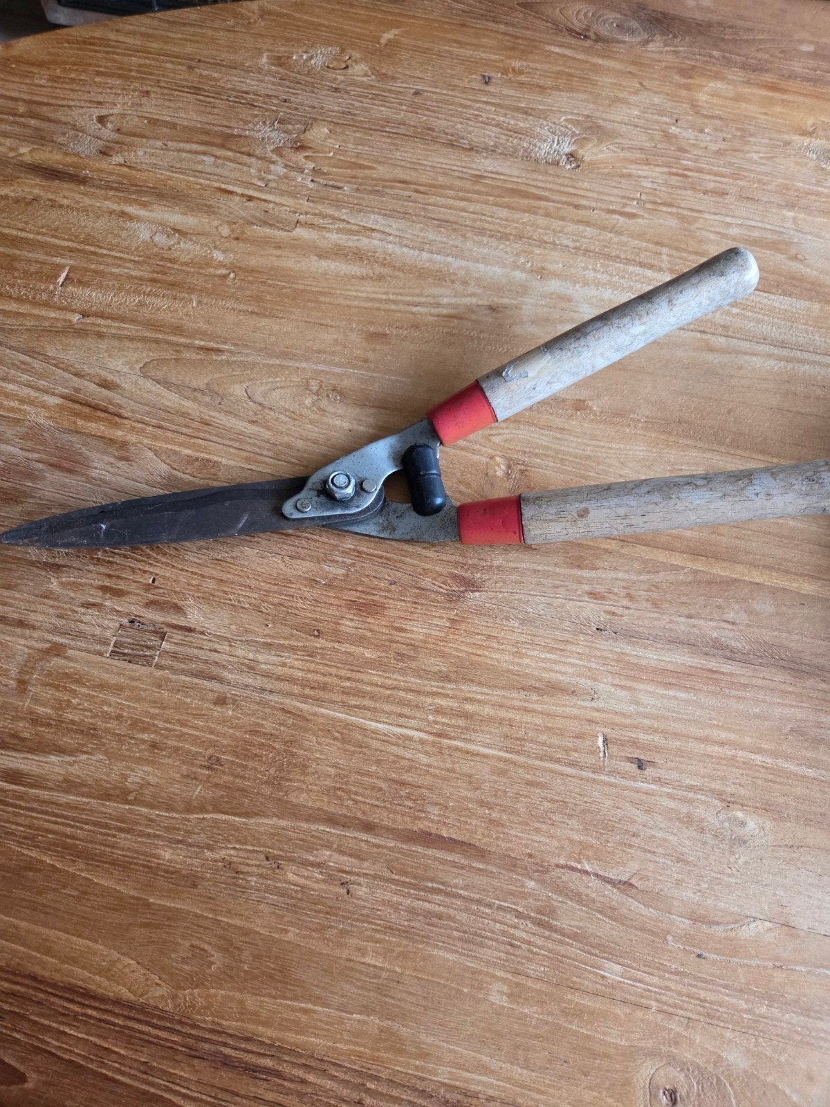 Heggenschaar met houten handvatten, Tuin en Terras, Ophalen of Verzenden, Gebruikt, Handmatig