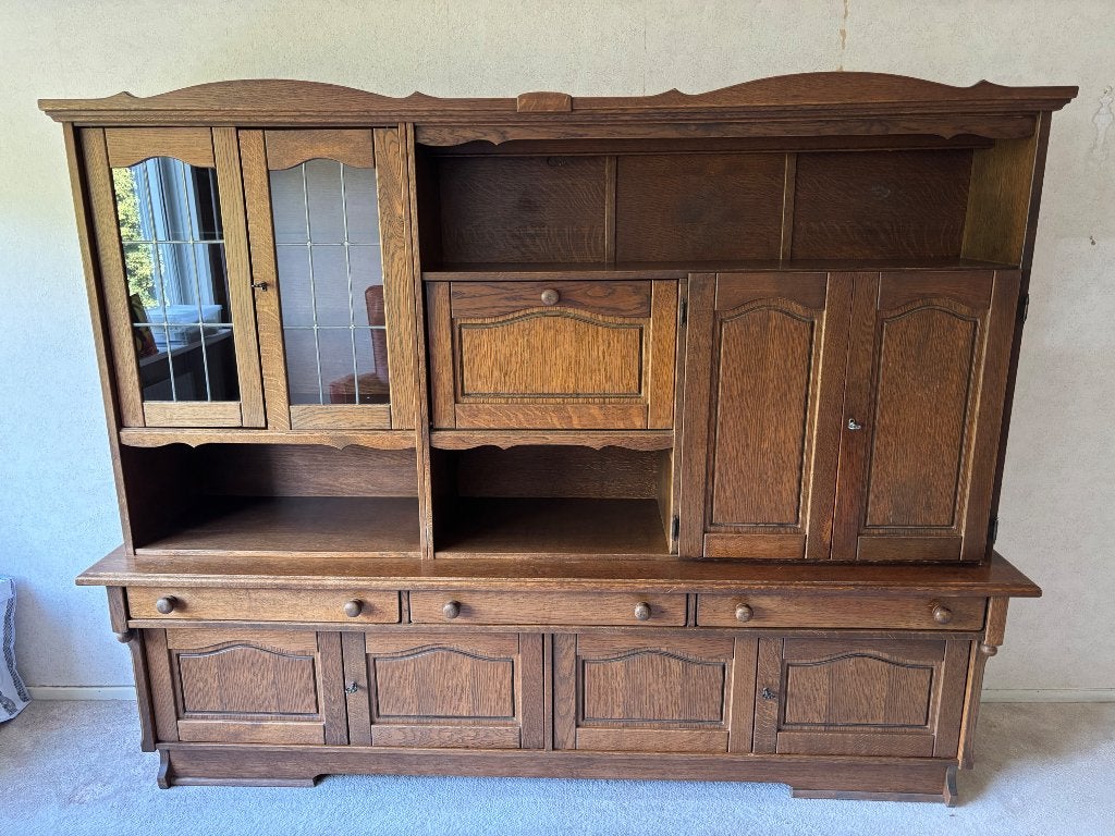 Massief eiken buffetkast, Huis en Inrichting, Kasten | Buffetkasten, Ophalen, Gebruikt, 200 cm of meer, 75 cm of meer