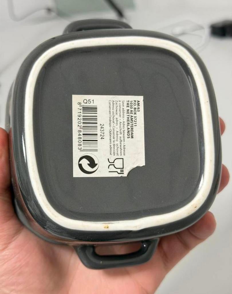 Mini Ovenschaal / Stoofpan met Deksel – Keramiek Donkergrijs, Keramiek, Ophalen of Verzenden, H, H