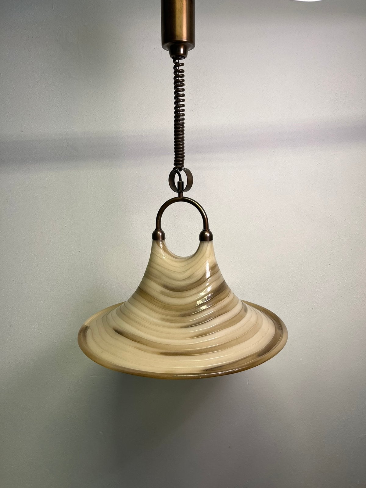 Cristallux Snail hanglamp 70s Germany Space Age, Ophalen of Verzenden, Zo goed als nieuw, Kunststof