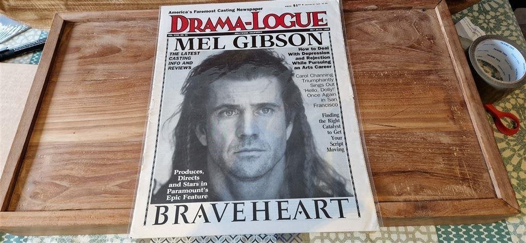 Drama-Logue Mel Gibson Braveheart + MGM Grand auditions, Ophalen of Verzenden, Zo goed als nieuw, Poster