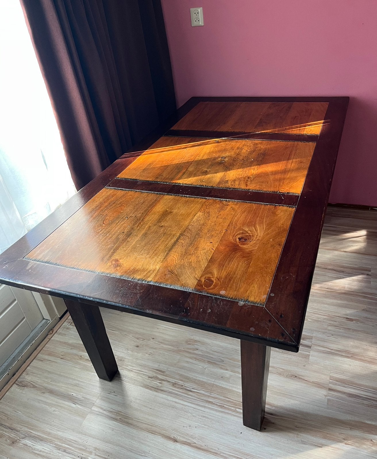 Teakhouten eettafel - 190x100x78 cm, Ophalen, Gebruikt, 100 tot 150 cm, Teakhout
