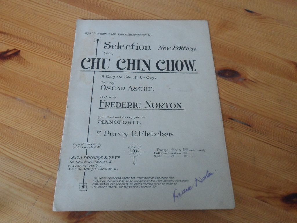 Chu chin chow - frederic norton, Gebruikt, Ophalen of Verzenden, Artiest of Componist, Piano