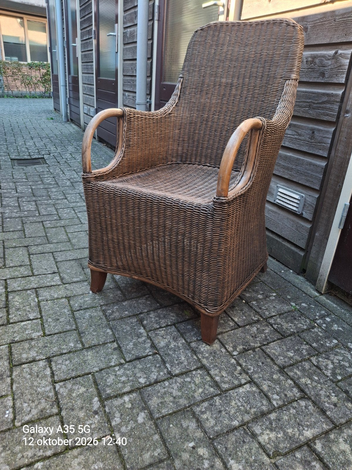 stevige rieten fauteuil, Ophalen, 75 tot 100 cm, 50 tot 75 cm, Elegant model