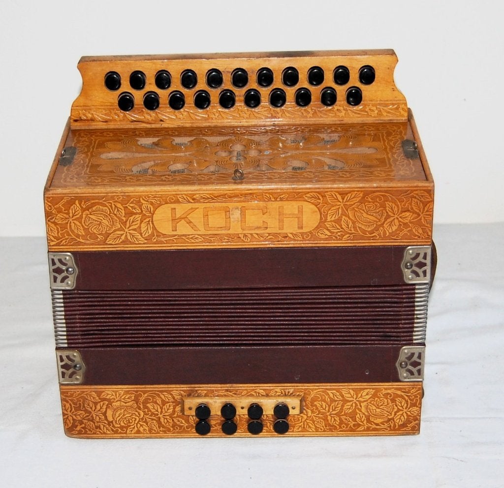 Antieke trekzak Koch, Gebruikt, Hohner Trossingen, INFO@HOHNER.DE, Overige formaten