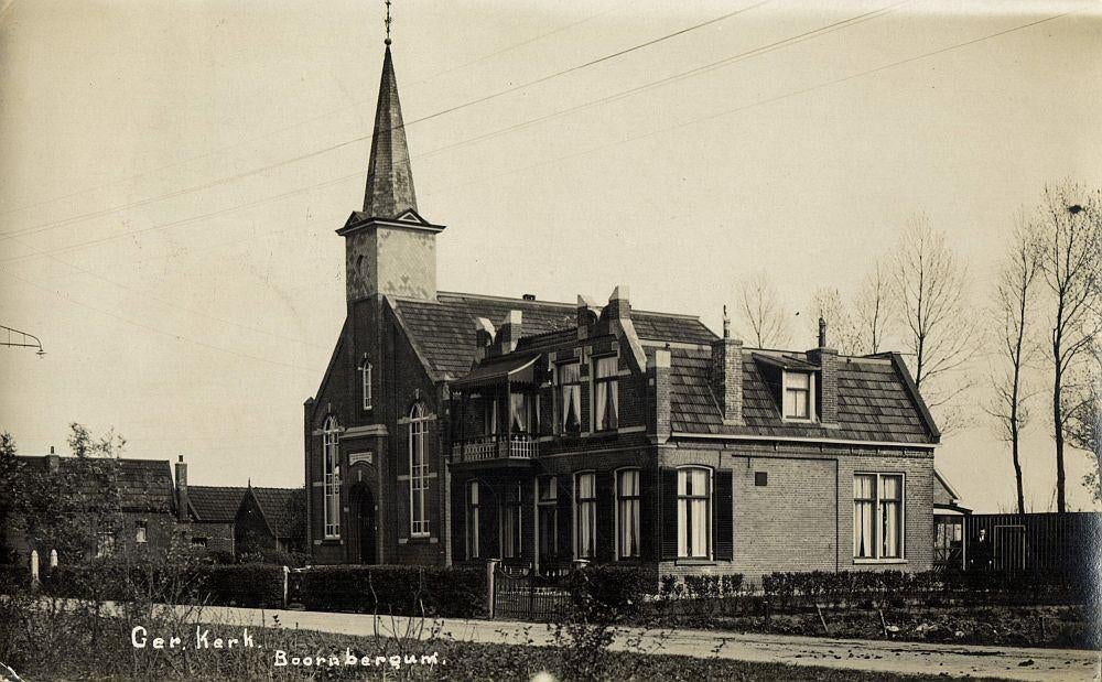 BOORNBERGUM, Gereformeerde Kerk (1935) Fotokaart, Verzamelen, Ansichtkaarten | Nederland, Ophalen of Verzenden, 1920 tot 1940