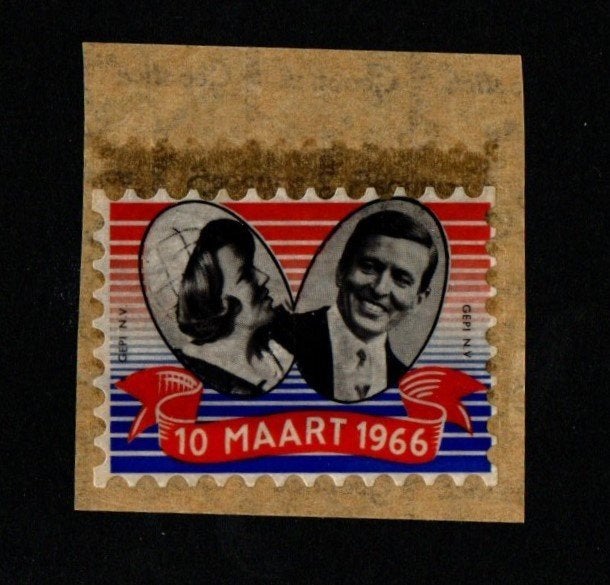 sluitzegel huwelijk Beatrix - Claus 1966, Postzegels en Munten, Verzenden, Postfris, Koningshuis
