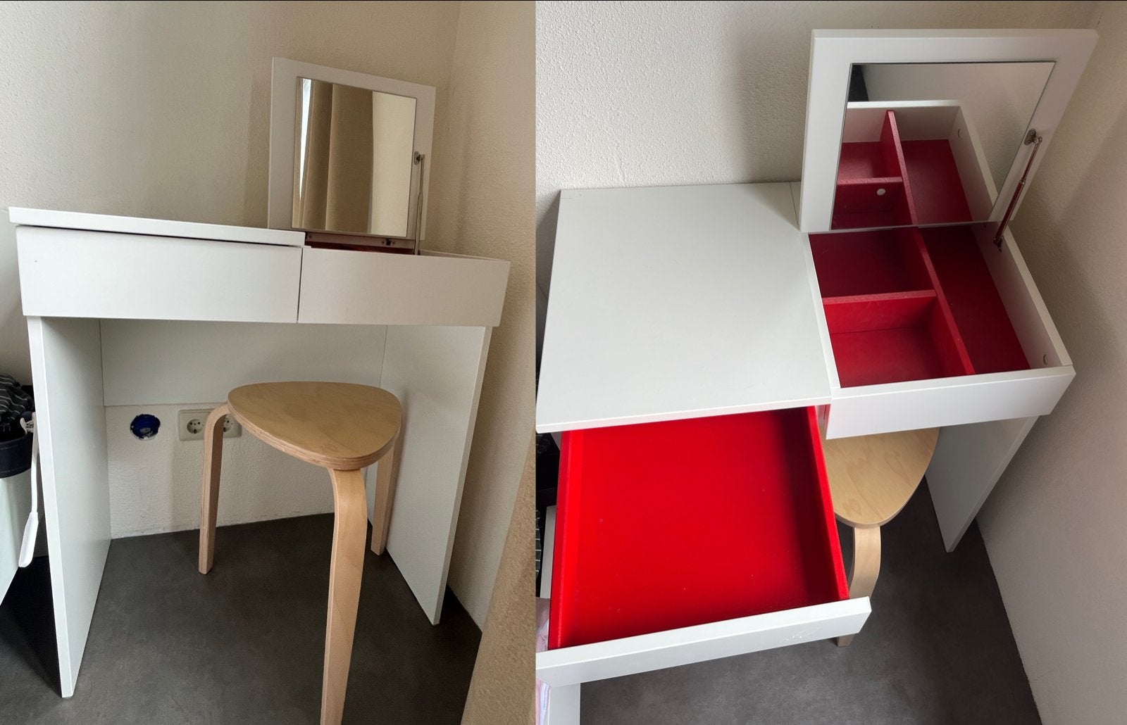 IKEA BRIMNES kaptafel & KYRRE stool, Ophalen, 100 tot 150 cm, Zo goed als nieuw, Minder dan 100 cm