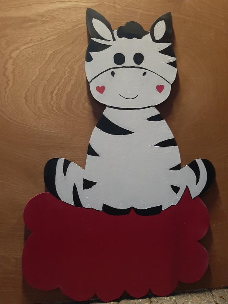 Geboortebord Zebra - Uniek en Handgemaakt, Kinderen en Baby's, Ophalen, Nieuw, Geboortebord