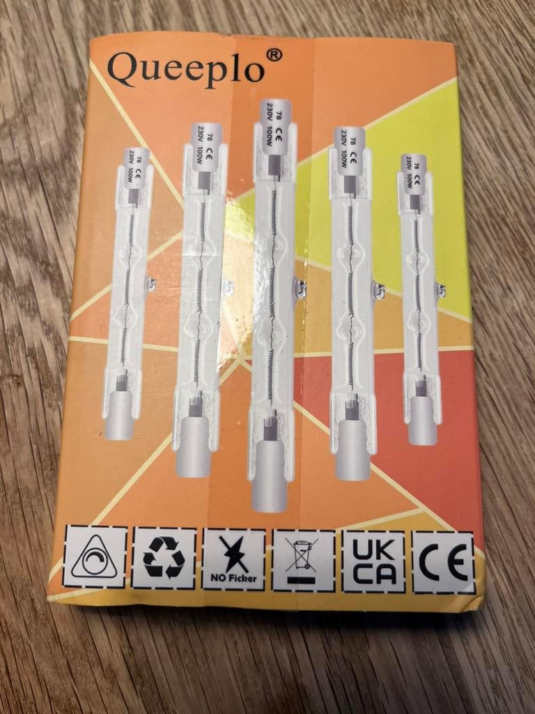 R7S Halogen Lamps 118mm 100w (5pc.), Ophalen, Zo goed als nieuw, E27 (groot), Led-lamp