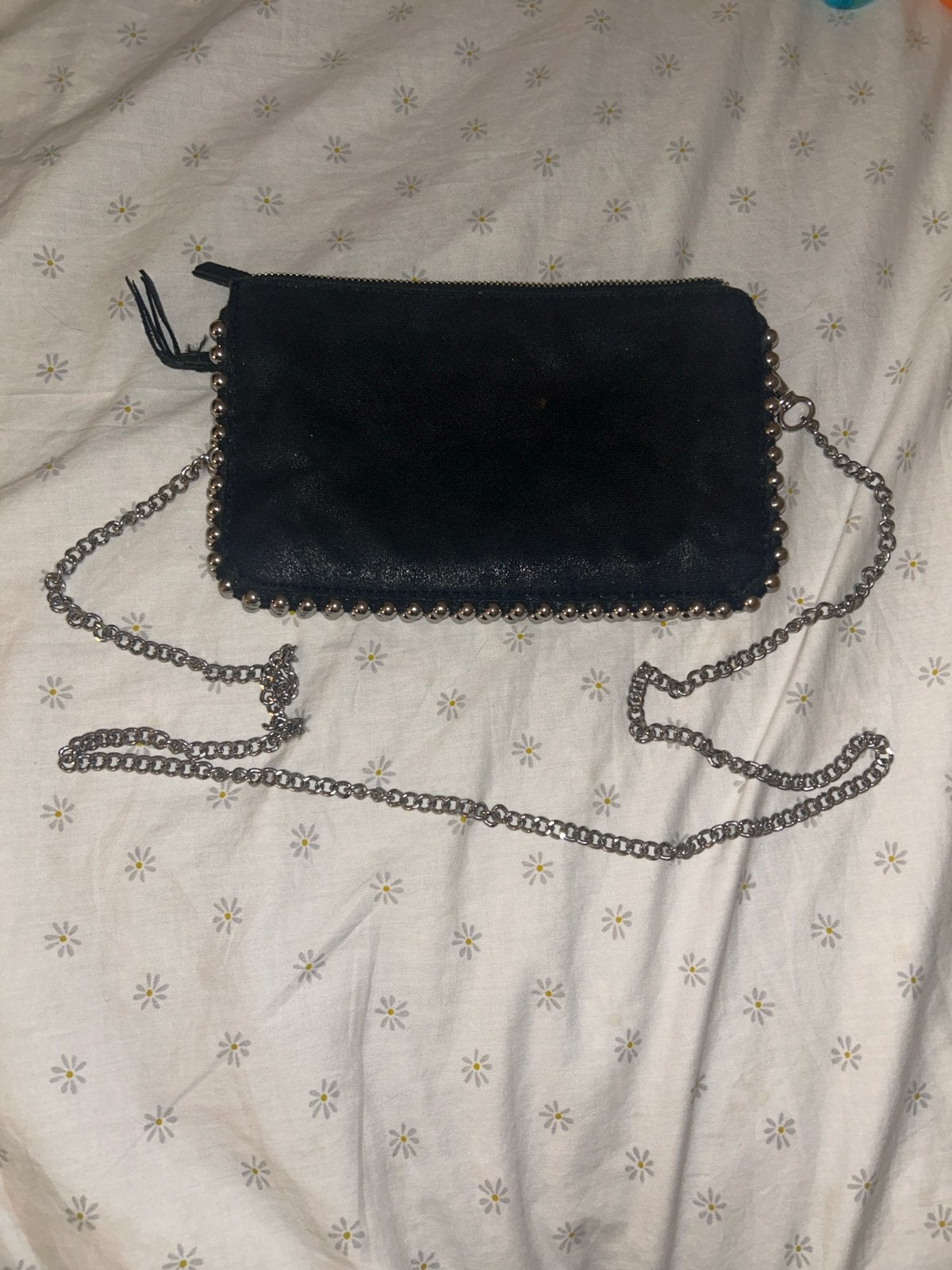 Zara zwarte tas met studs, Ophalen of Verzenden, Gebruikt, Zwart, Schoudertasje
