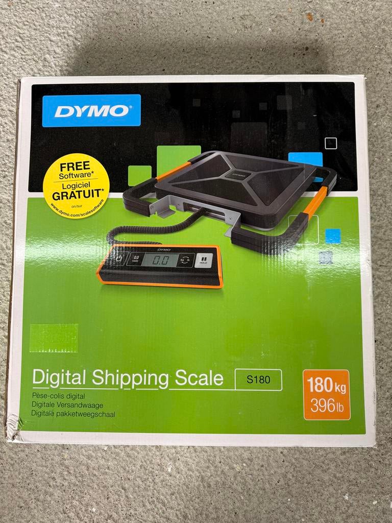 Nieuwe Dymo S180 Digitale Pakketweegschaal 180kg, Ophalen, 1 tot 500 gram, Nieuw, 100 kg of meer