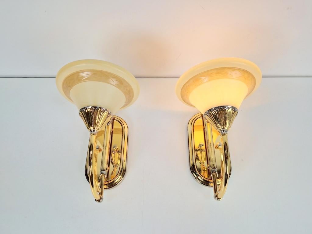 2 x Art nouveau messing bejorama sl lighting wandlamp spain, Huis en Inrichting, Lampen | Wandlampen, N, N, Ophalen of Verzenden