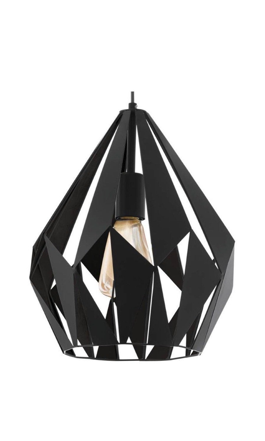 2x EGLO hanglamp Carlton 1 zwart E27, Huis en Inrichting, Ophalen of Verzenden, Zo goed als nieuw, Metaal, E27 (groot)
