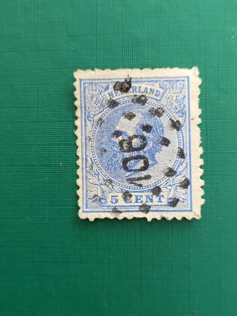 Nederlandse postzegel Koning Willem III 5 cent, Postzegels en Munten, Postzegels | Nederland, Ophalen of Verzenden, T/m 1940, Gestempeld